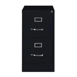 2-Drawer Letter Width Vertical File Cabinet, Black, 22" Deep (17890)