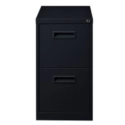 2-Drawer File Cabinet With Concealed Wheels, Black, 19" Deep (19531)