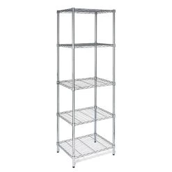 Honey-Can-Do 5-Tier Shelving Unit, 24"W, Chrome (SHF-01054)