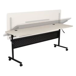 MooreCo Economy Flipper Training Room Table, 24"D X 60"W, Gray Elm (91181)