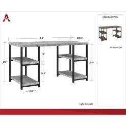 Ameriwood Home Ashlar 54"W Desk, Light Concrete (9895096COM) -Home furniture sp60786088 s7