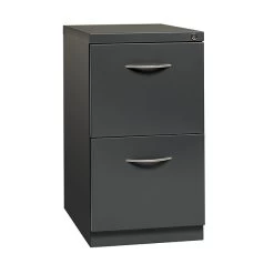 Hirsh 2-Drawer File Cabinet With Wheels And Arch Style Handle, Letter Size, Charcoal, 23"D (21118)