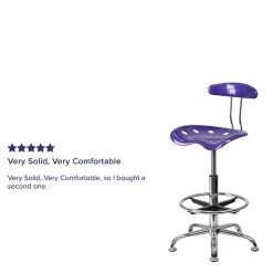 Flash Furniture Low Back Polymer Drafting Stool With Tractor Seat, Vibrant Violet (LF215VIOLET) -Home furniture sp80657979 s7
