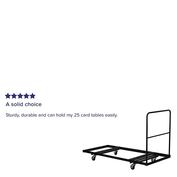 Flash Furniture Steel Folding Table Dolly For Rectangular Folding Tables, Black 2 Flash Furniture Steel Folding Table Dolly For Rectangular Folding Tables, Black - Image 2