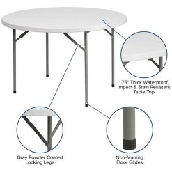 Flash Furniture 48'' Round Granite White Plastic Folding Table (RB48R) -Home furniture sp81612386 s7