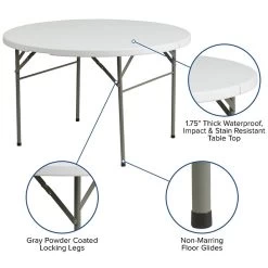 Flash Furniture 48'' Round Bi-Fold Granite White Plastic Folding Table (DAD122RZ) 11 Flash Furniture 48'' Round Bi-Fold Granite White Plastic Folding Table (DAD122RZ) -Home furniture sp81612433 s7