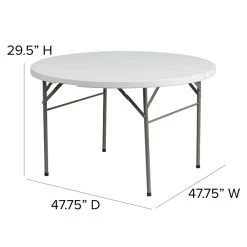 Flash Furniture 48'' Round Bi-Fold Granite White Plastic Folding Table (DAD122RZ) 12 Flash Furniture 48'' Round Bi-Fold Granite White Plastic Folding Table (DAD122RZ) -Home furniture sp81612434 s7