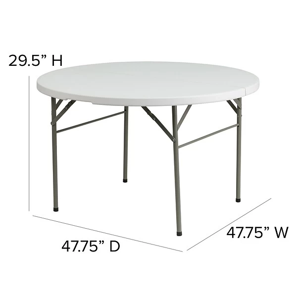 Flash Furniture 48'' Round Bi-Fold Granite White Plastic Folding Table (DAD122RZ) 5 Flash Furniture 48'' Round Bi-Fold Granite White Plastic Folding Table (DAD122RZ) - Image 5