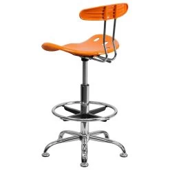 Flash Furniture Low Back Polymer Drafting Stool With Tractor Seat, Vibrant Orange -Home furniture sp88869677 s7