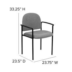 Flash Furniture Fabric Stackable Steel Side Chairs W/Arms (BT5161GY) -Home furniture sp88964409 s7