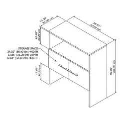 Bush Business Furniture Office 500 36 "W Desktop Hutch, Black Walnut (OFH136BW) -Home furniture sp92368441 s7